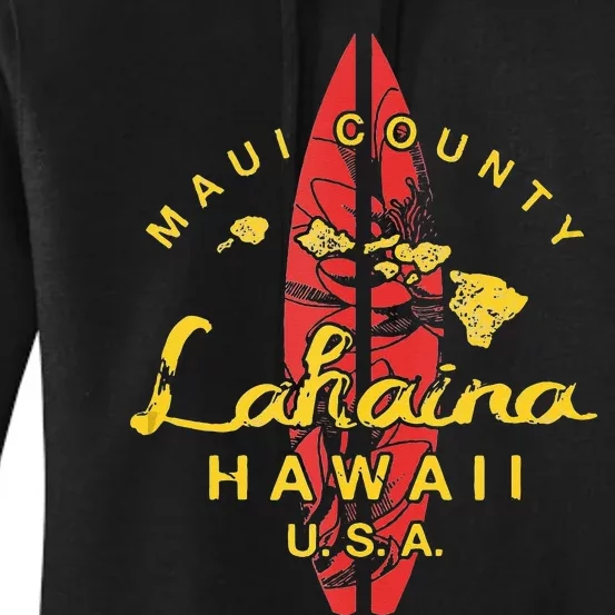 Hawaii Lahaina Maui Vintage Hawaiian Islands Surf Women's Pullover Hoodie