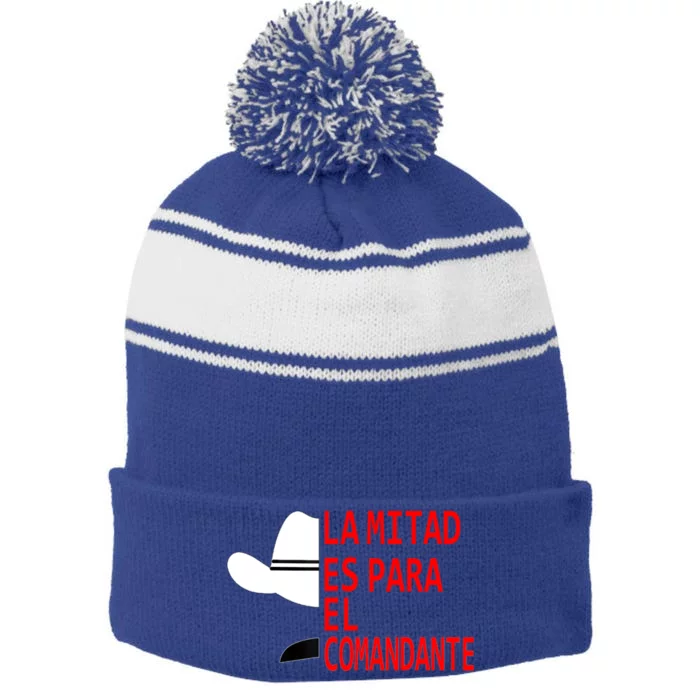 Honduras La Mitad Es Para El Comandante Stripe Pom Pom Beanie