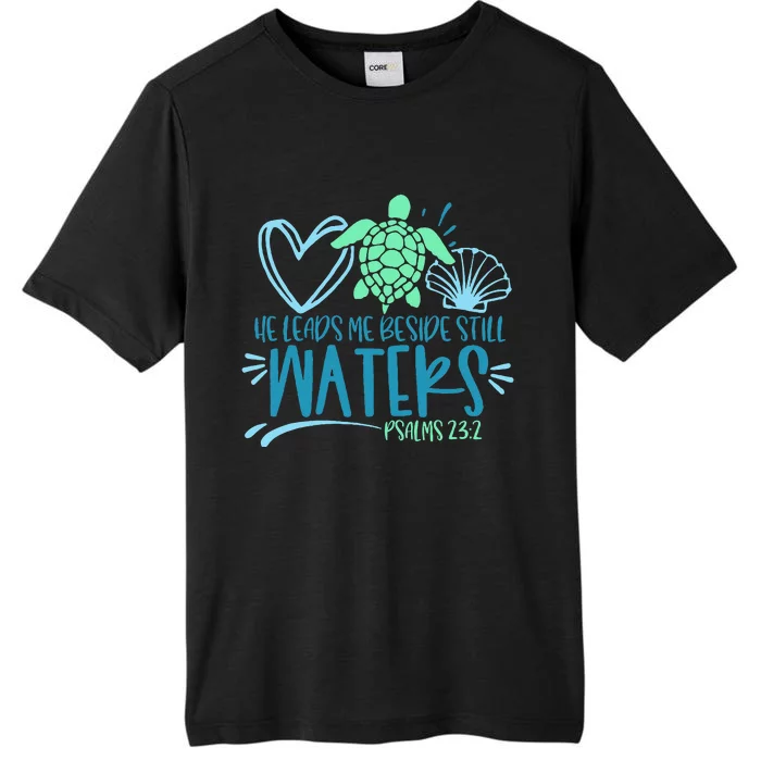 He Leads Me Beside Still Waters Psalm 23 Sea Life ChromaSoft Performance T-Shirt