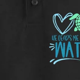 He Leads Me Beside Still Waters Psalm 23 Sea Life Dry Zone Grid Performance Polo