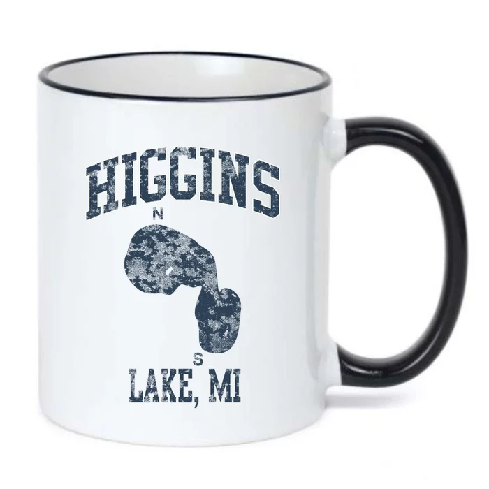 Higgins Lake Michigan Vintage Black Color Changing Mug