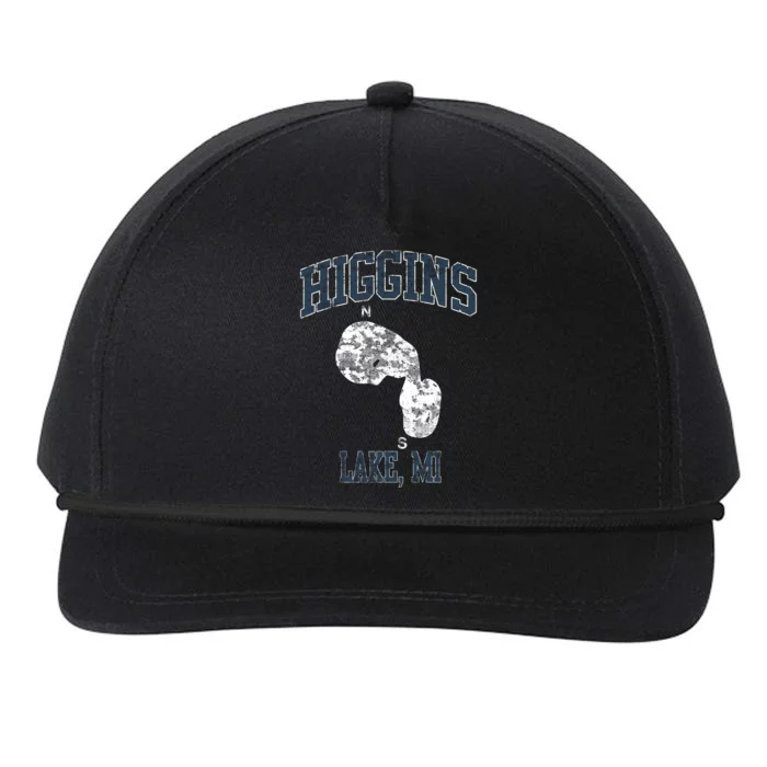 Higgins Lake Michigan Vintage Snapback Five-Panel Rope Hat