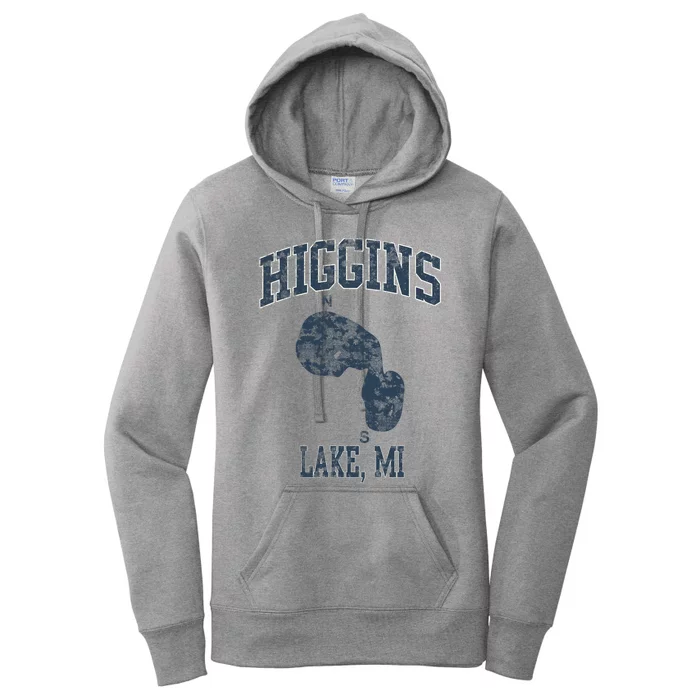 Higgins Lake Michigan Vintage Women's Pullover Hoodie