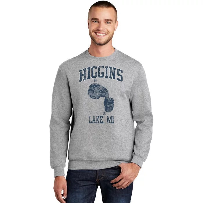 Higgins Lake Michigan Vintage Tall Sweatshirt