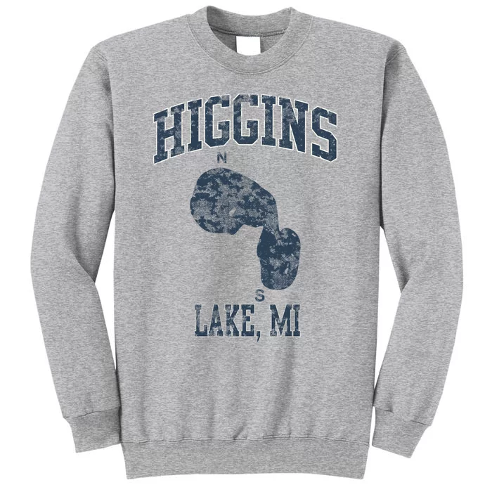 Higgins Lake Michigan Vintage Tall Sweatshirt