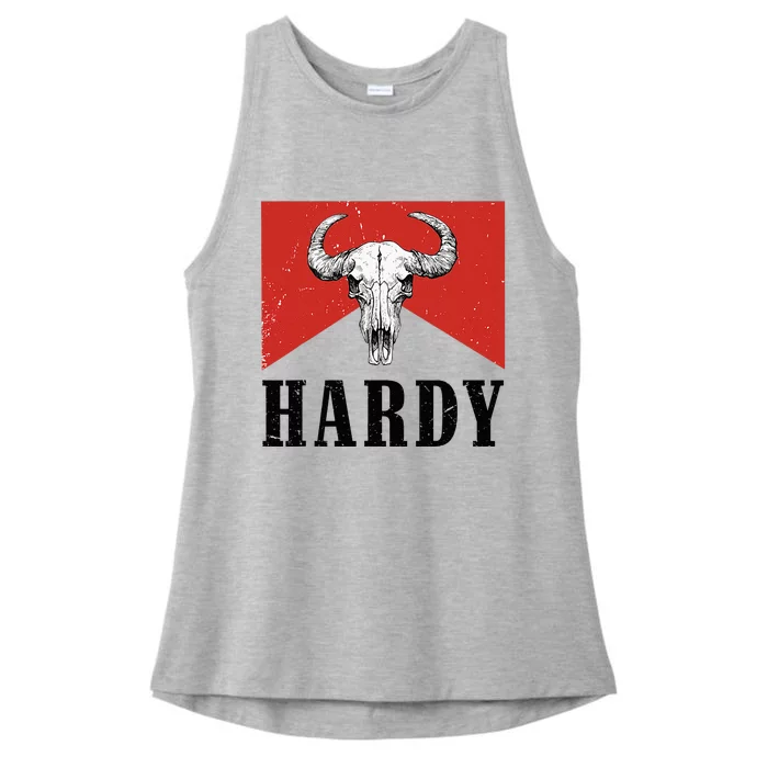 H.A.R.D.Y Last Name H.A.R.D.Y Family Western Style Ladies Tri-Blend Wicking Tank