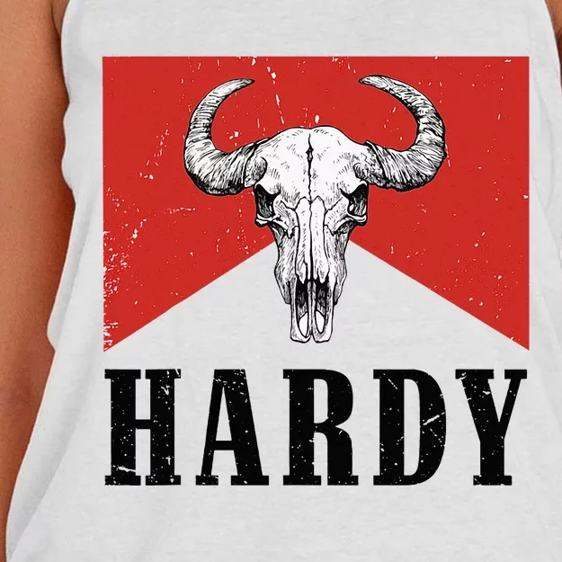 H.A.R.D.Y Last Name H.A.R.D.Y Family Western Style Women's Knotted Racerback Tank