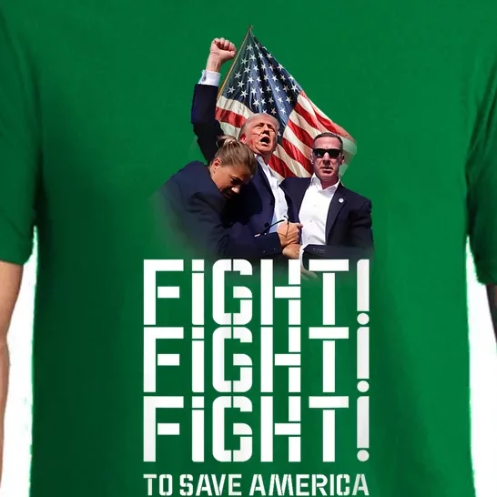 He Ll Never Stop Fighting To Save America Support Trump 2024 Pajama Set