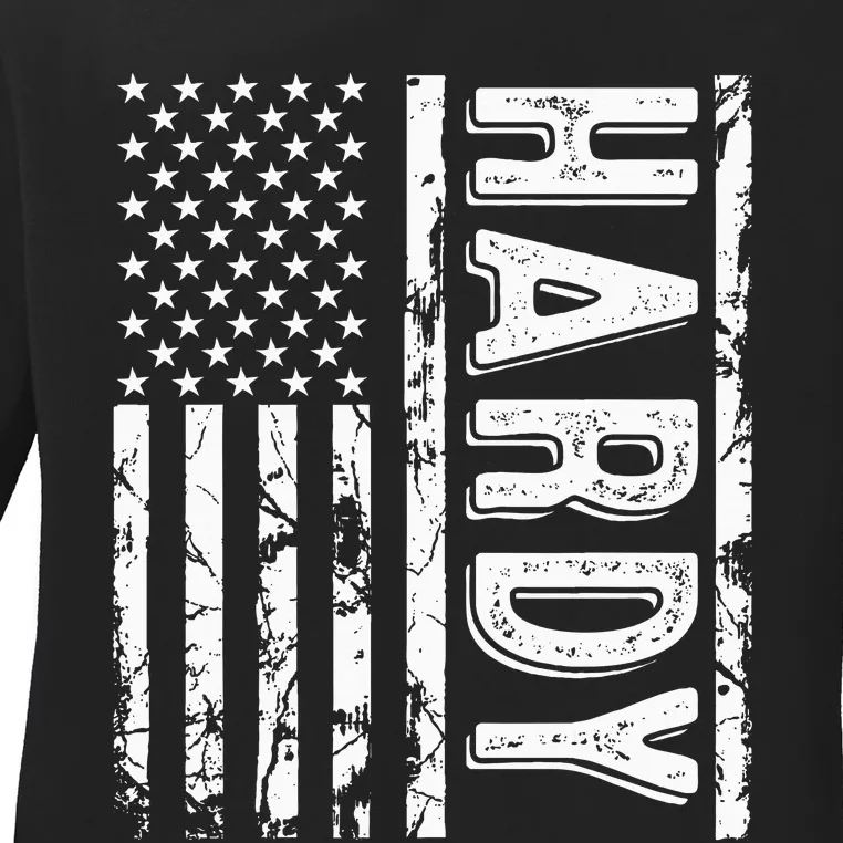 H.A.R.D.Y Last Name Funny Surname Team Family Reunion Ladies Long Sleeve Shirt