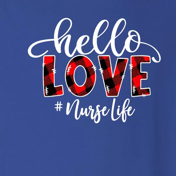 Hello Love Nurse Life Flannel Valentine's Day Cool Gift Toddler Long Sleeve Shirt