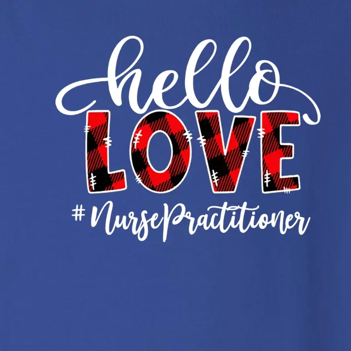 Hello Love Nurse Practitioner Flannel Valentine's Day Funny Gift Toddler Long Sleeve Shirt