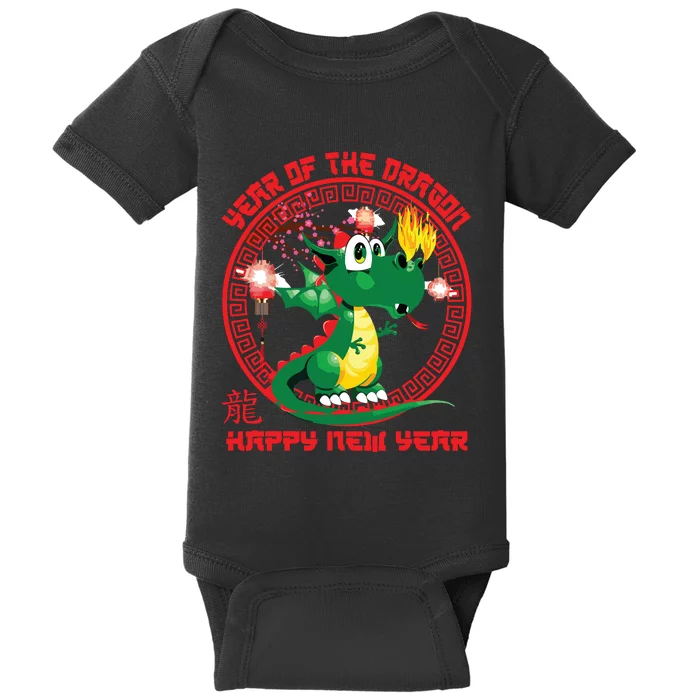 Happy Lunar New Year 2024 Cute Chinese Dragon Decorations Baby Bodysuit