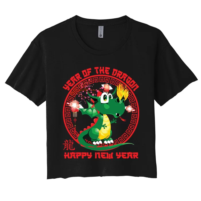 Happy Lunar New Year 2024 Cute Chinese Dragon Decorations Women's Crop Top Tee