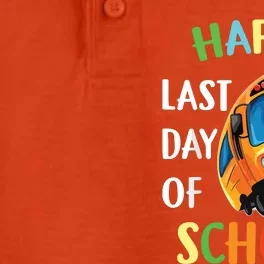 Happy Last Of Day School Bus Driver Teacher Student Parent Dry Zone Grid Performance Polo