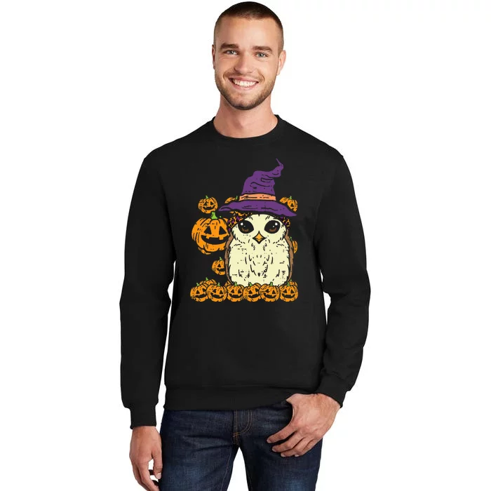 Halloween Leopard Owl Pumpkin Cute Bird Sweatshirt