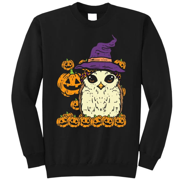 Halloween Leopard Owl Pumpkin Cute Bird Sweatshirt