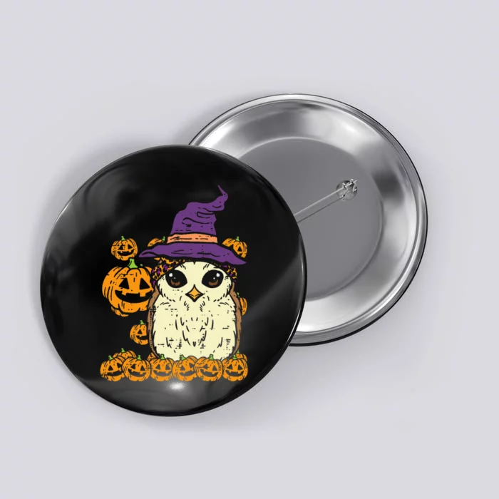 Halloween Leopard Owl Pumpkin Cute Bird Button