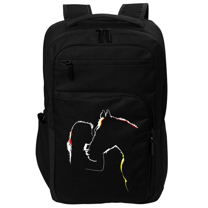 Horse Lover Outline Cute Gift Impact Tech Backpack