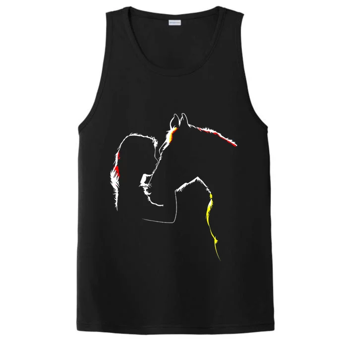 Horse Lover Outline Cute Gift Performance Tank