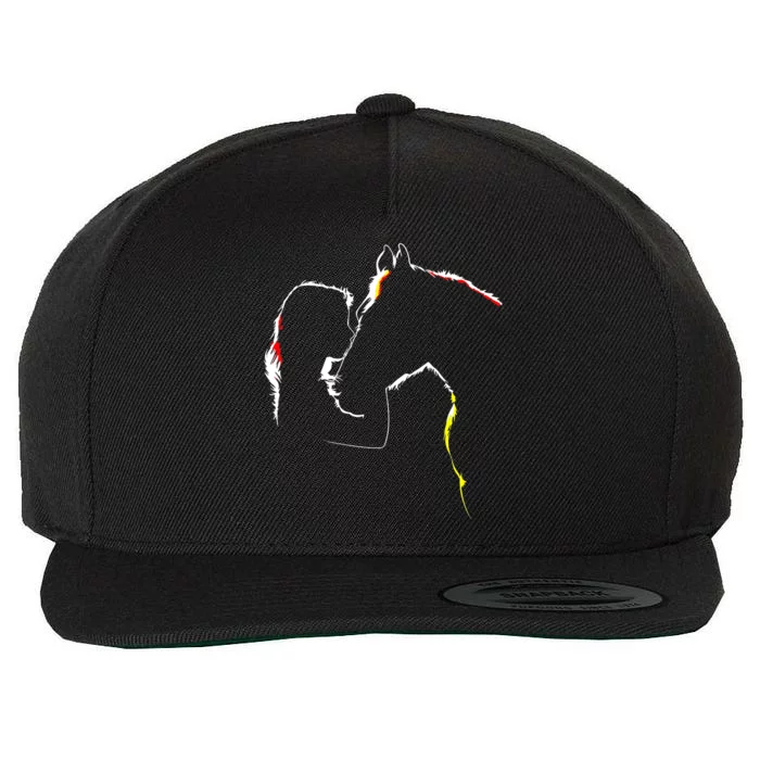 Horse Lover Outline Cute Gift Wool Snapback Cap