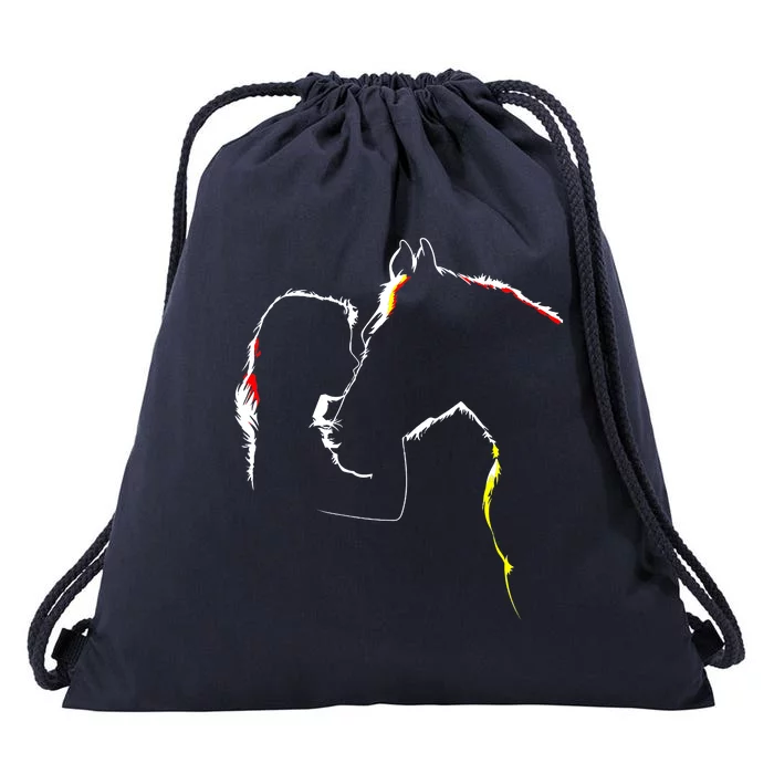 Horse Lover Outline Cute Gift Drawstring Bag