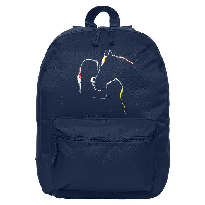 Horse Lover Outline Cute Gift 16 in Basic Backpack