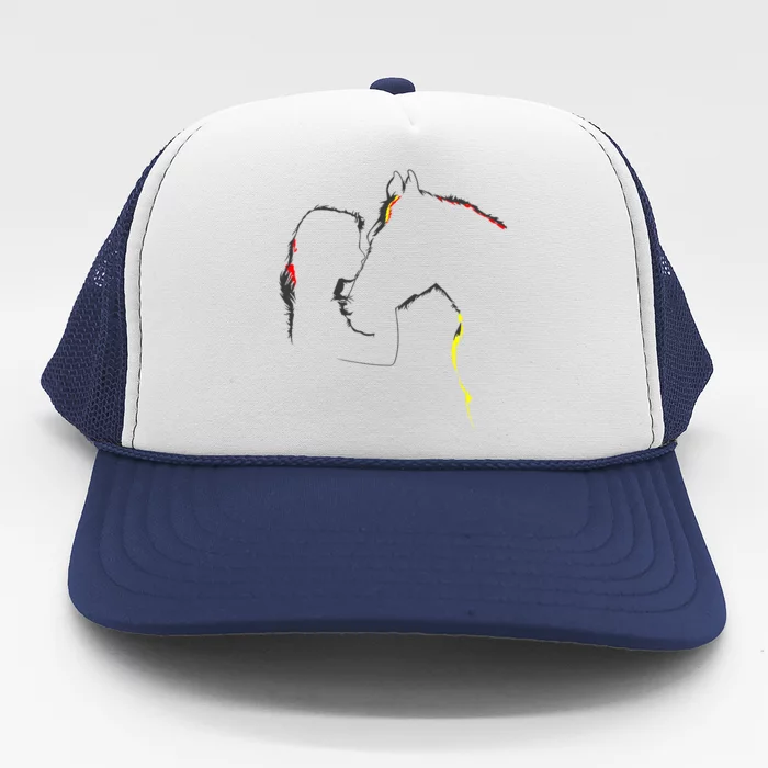 Horse Lover Outline Cute Gift Trucker Hat