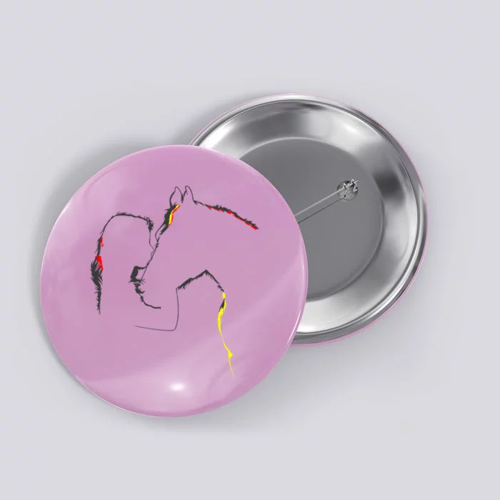 Horse Lover Outline Cute Gift Button