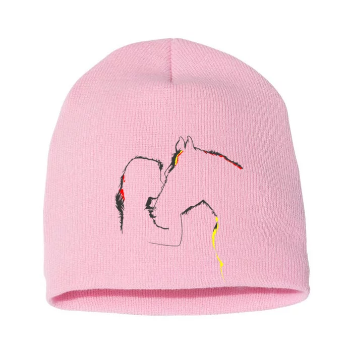 Horse Lover Outline Cute Gift Short Acrylic Beanie