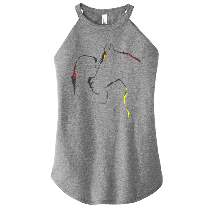 Horse Lover Outline Cute Gift Women’s Perfect Tri Rocker Tank