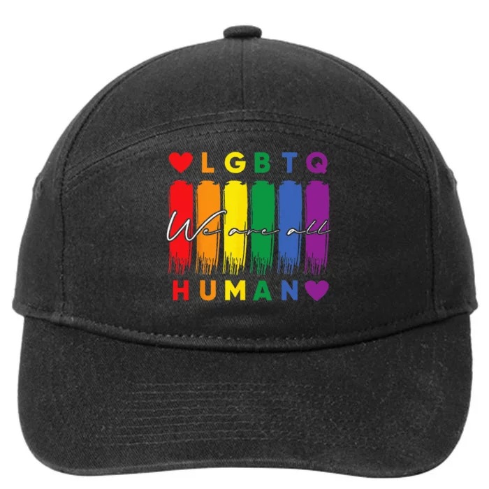 Human LGBTQ Pride Month Rainbow 7-Panel Snapback Hat