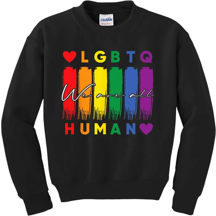 Human LGBTQ Pride Month Rainbow Kids Sweatshirt