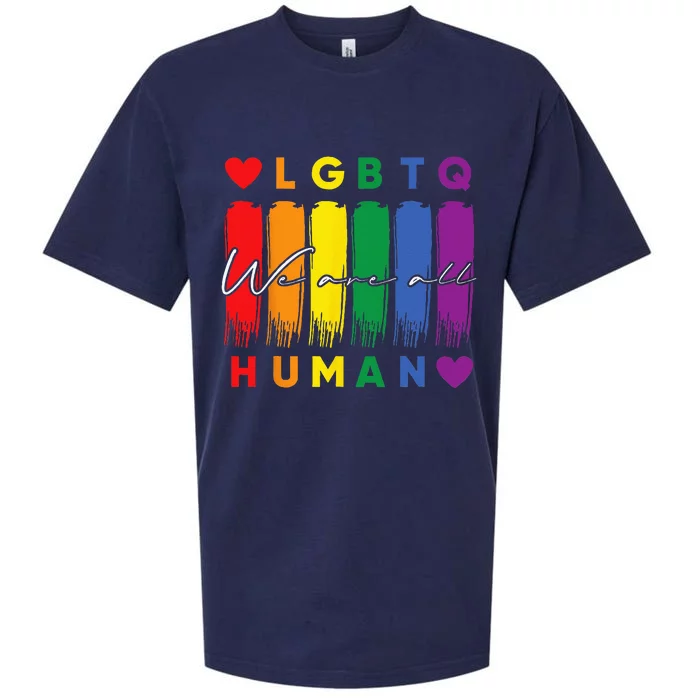 Human LGBTQ Pride Month Rainbow Sueded Cloud Jersey T-Shirt