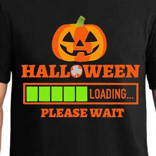 Halloween Loading Please Wait Pumpkin Pajama Set