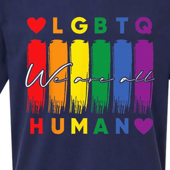 Human LGBTQ Pride Month Rainbow Sueded Cloud Jersey T-Shirt