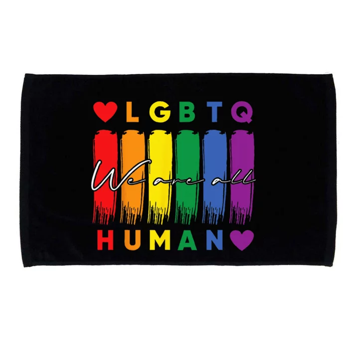 Human LGBTQ Pride Month Rainbow Microfiber Hand Towel