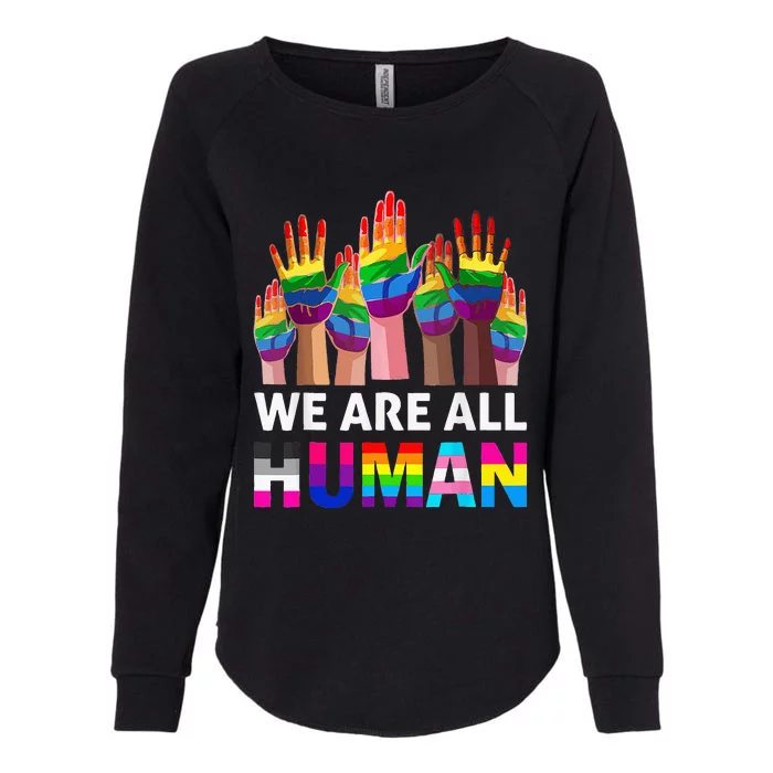 Human LGBT Pride Parade Womens California Wash Sweatshirt