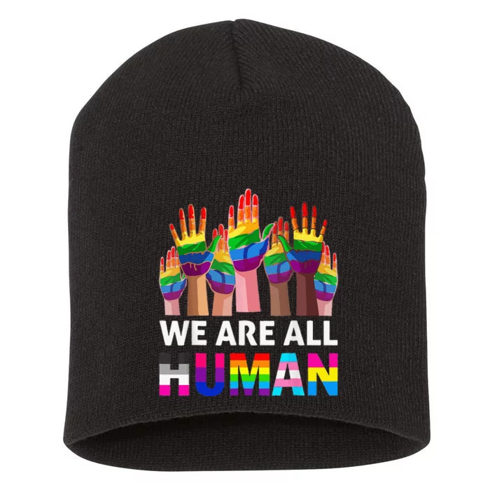 Human LGBT Pride Parade Short Acrylic Beanie