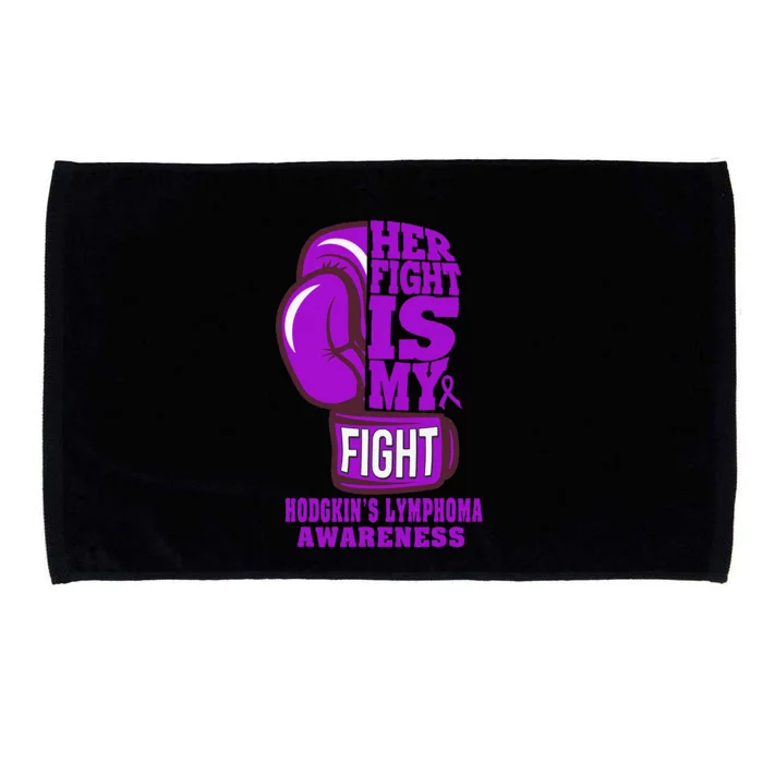 HodgkinS Lymphoma Purple Boxing Her Fight Is My Fight Microfiber Hand Towel