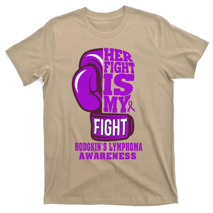 HodgkinS Lymphoma Purple Boxing Her Fight Is My Fight T-Shirt