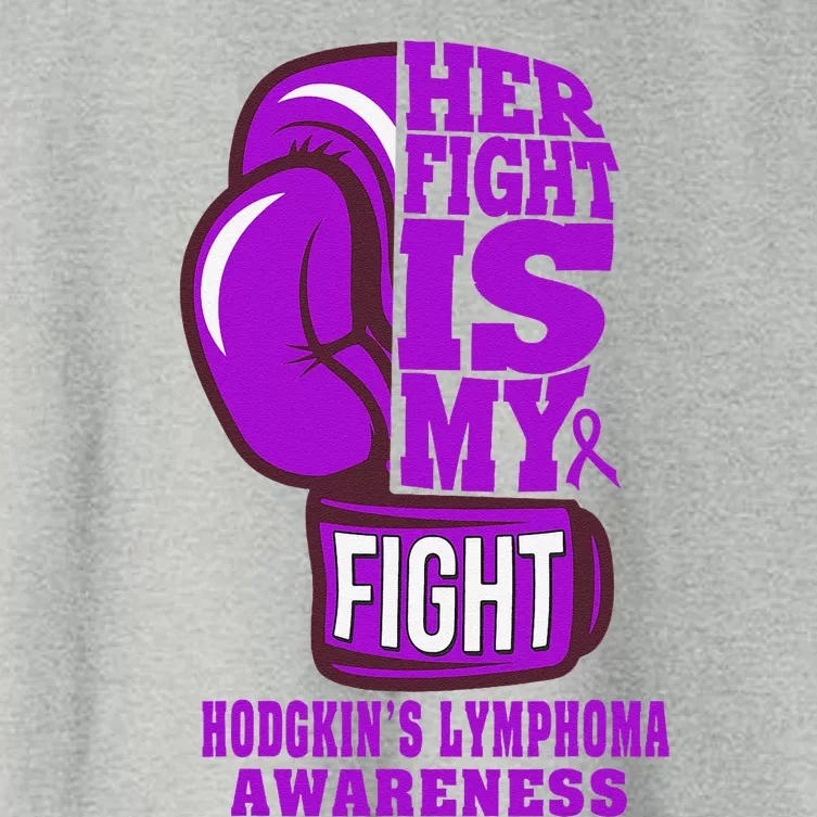 HodgkinS Lymphoma Purple Boxing Her Fight Is My Fight Women's Crop Top Tee