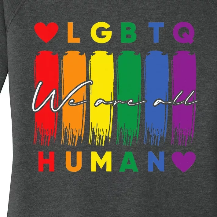 Human Lgbtq Pride Month Rainbow Women's Perfect Tri Tunic Long Sleeve Shirt