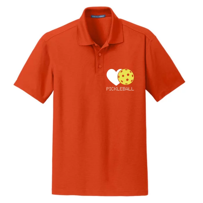 Heart Love Pickleball Gift Dry Zone Grid Performance Polo