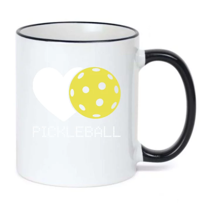 Heart Love Pickleball Gift Black Color Changing Mug