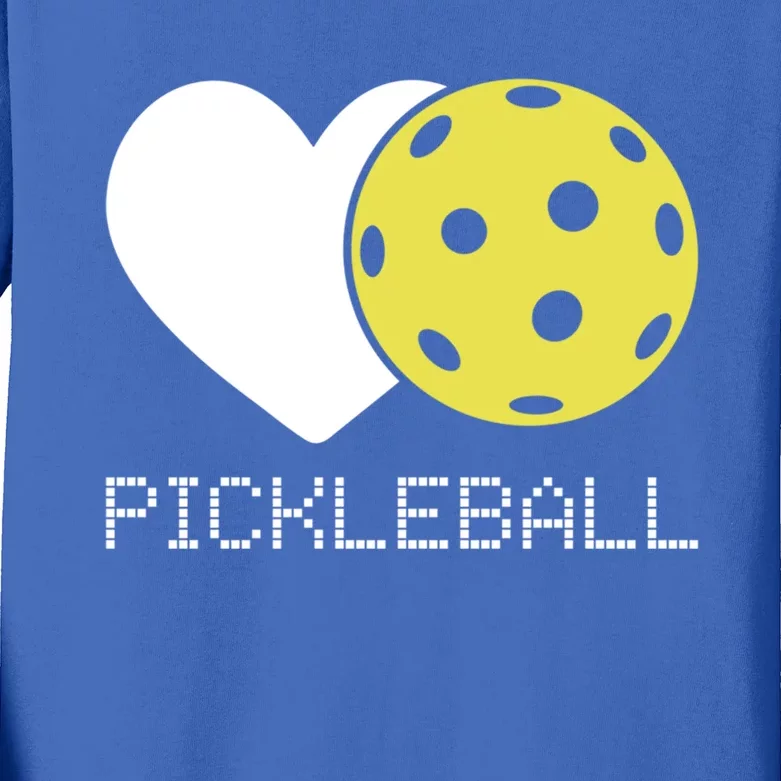 Heart Love Pickleball Gift Kids Long Sleeve Shirt