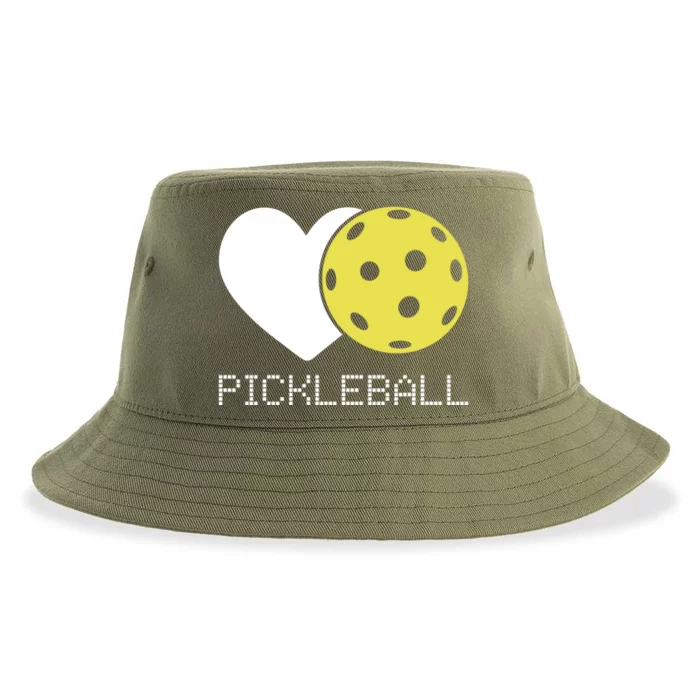 Heart Love Pickleball Gift Sustainable Bucket Hat