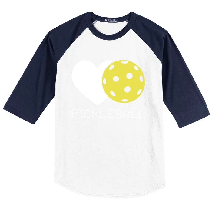 Heart Love Pickleball Gift Baseball Sleeve Shirt