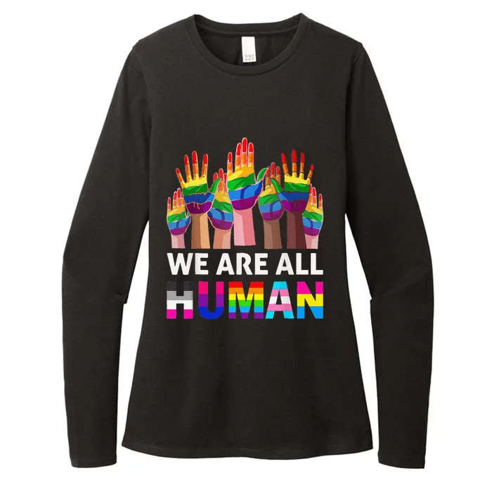 Human LGBT Pride Parade Plus Size Womens CVC Long Sleeve Shirt