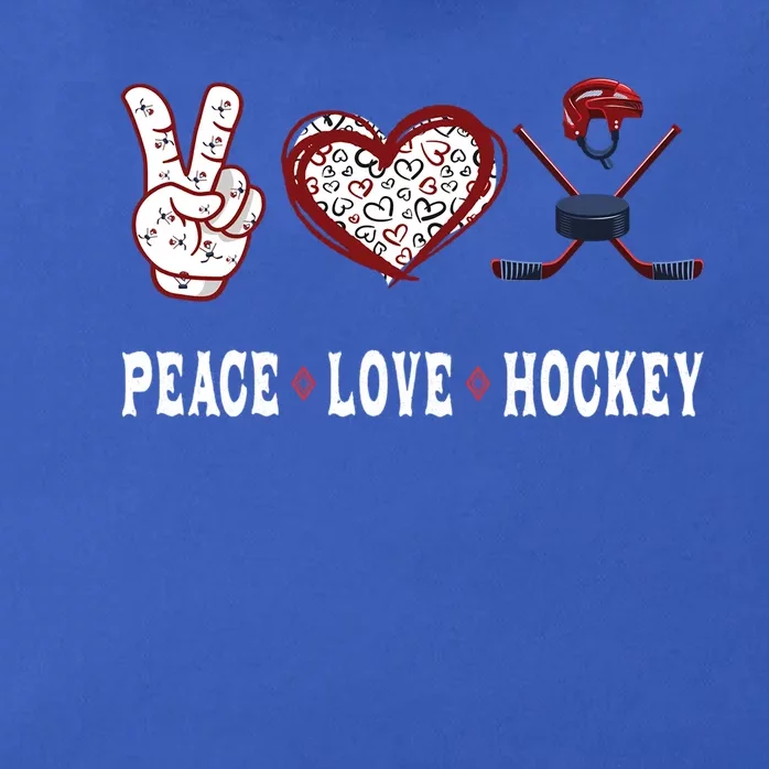 Hockey Lovers Player Fans Peace Love Hockey Gift Zip Tote Bag