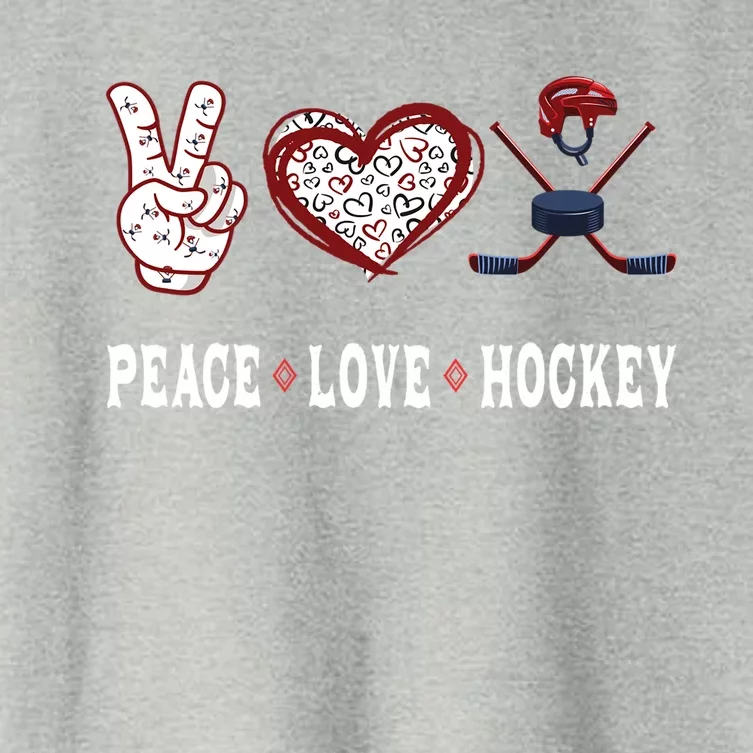 Hockey Lovers Player Fans Peace Love Hockey Gift Women's Crop Top Tee